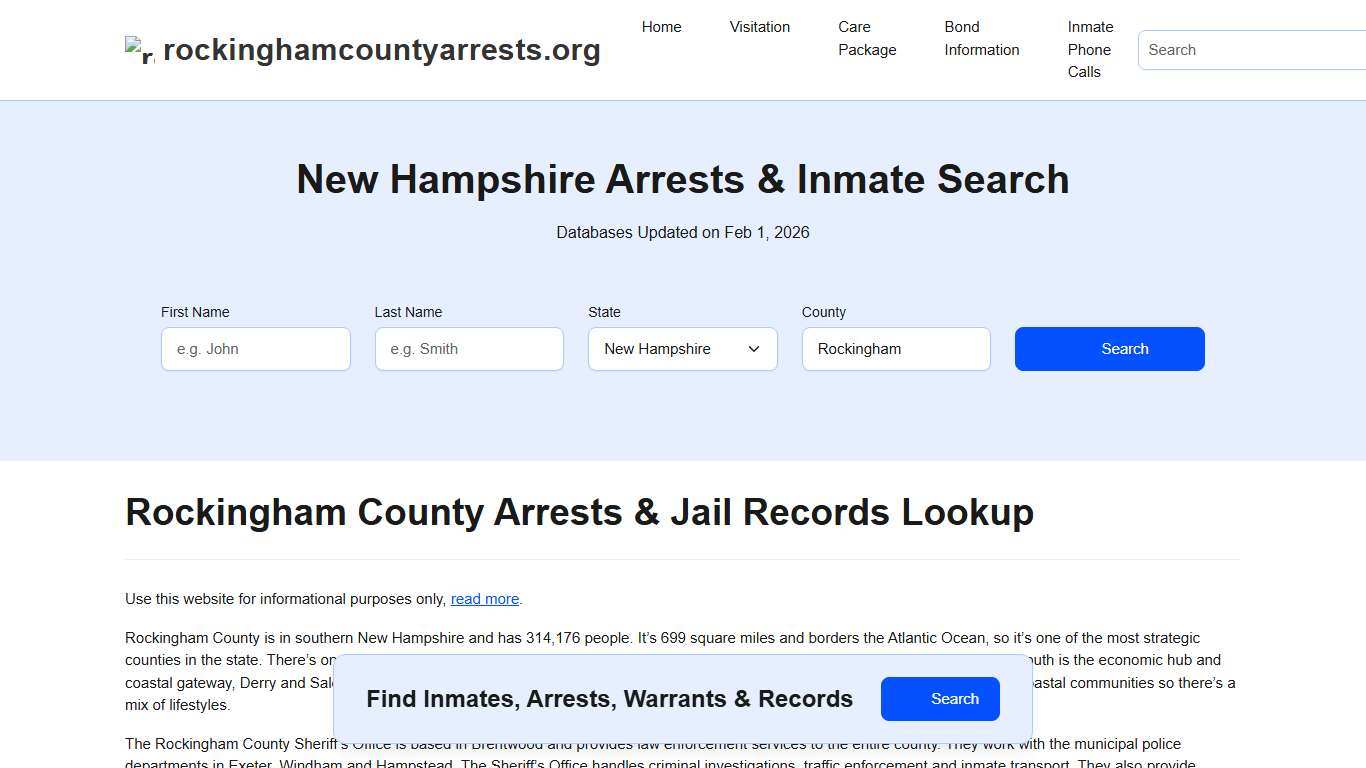 Rockingham County, NH Arrests, Warrants, Police Records Search